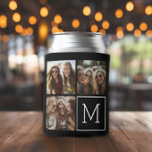 白黒トレンディーフォトコラージュとモノグラム 缶クーラー