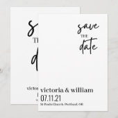 白黒トレンディーフラモダンット セーブザデート (正面/裏面)