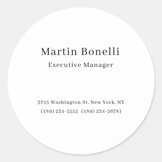 白黒トレンディープレーンシンプル ラウンドシール (正面)