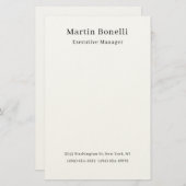 白黒トレンディープレーンシンプル 便箋 (正面/裏面)