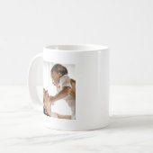 白黒トレンディー写真母の栄養の事実 コーヒーマグカップ (正面左)