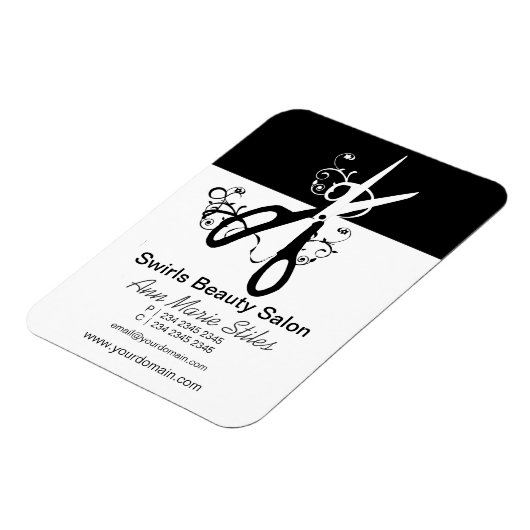 白黒トレンディー美しいサロン マグネット (左側)