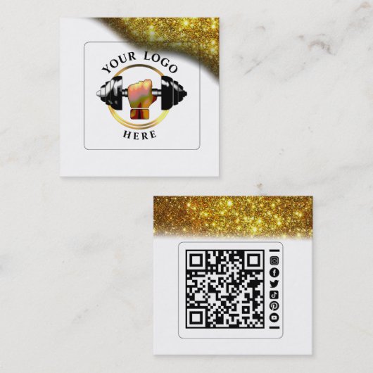 白黒トレーナーソーシャルメディアの名刺 スクエア名刺 (正面/裏面)