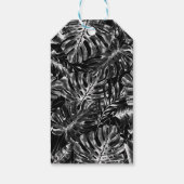 白黒トロピカルアイランドシック結婚アイランドズ ギフトタグ (裏面)