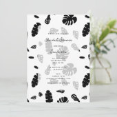 白黒トロピカルサマー離れブライダルシャワー 招待状 (スタンド正面)
