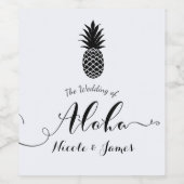 白黒トロピカルパイナップルエレガントワインラベル ワインラベル (シングルラベル)