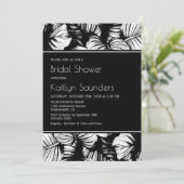 白黒トロピカルパームブライダルシャワー 招待状 (スタンド正面)
