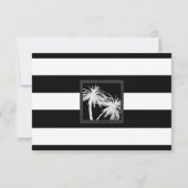 白黒トロピカルパームモダンウェディングRSVP 出欠カード (裏面)