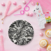 白黒トロピカルパーム離れ結婚ズ ペーパープレート (パーティー)