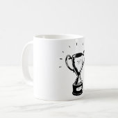 白黒トロフィー優勝者マグカップ コーヒーマグカップ (正面左)