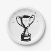 白黒トロフィー ペーパープレート (正面)