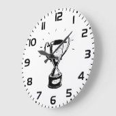 白黒トロフィー ラージ壁時計 (傾斜)