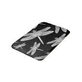 白黒トンボ模様 バスマット (アングル)