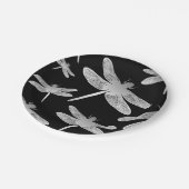 白黒トンボ模様 ペーパープレート (アングル)