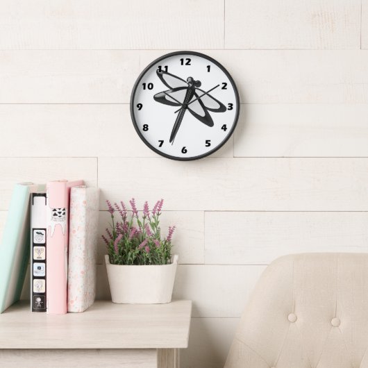 白黒トンボ 壁時計 (読書スペース)