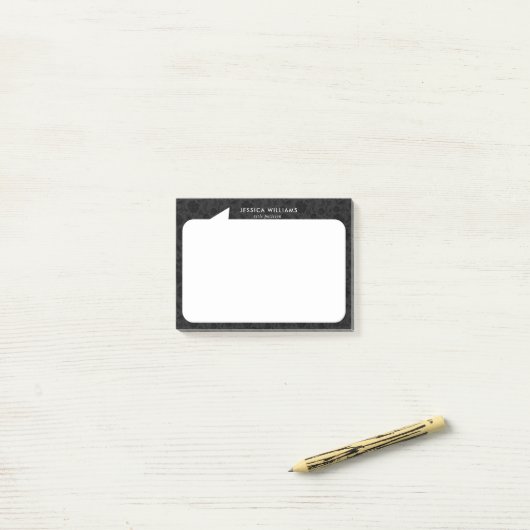 白黒トークバブル名前をカスタムする ポストイット (デスク上)