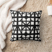 白黒ドイツのハーフティンバーハウスパターン クッション (ブランケット)