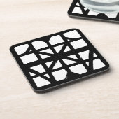 白黒ドイツのハーフティンバーハウスパターン コースター (左側)
