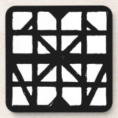 白黒ドイツのハーフティンバーハウスパターン コースター (正面)