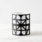 白黒ドイツのハーフティンバーハウスパターン コーヒーマグカップ (中央)
