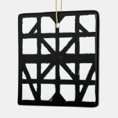 白黒ドイツのハーフティンバーハウスパターン セラミックオーナメント (左)