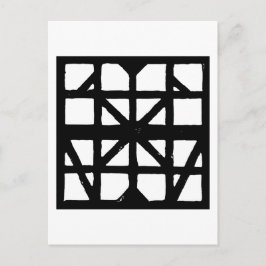 白黒ドイツのハーフティンバーハウスパターン ポストカード