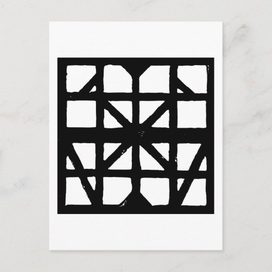 白黒ドイツのハーフティンバーハウスパターン ポストカード (正面)