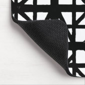 白黒ドイツのハーフティンバーハウスパターン マウスパッド (コーナー)