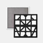 白黒ドイツのハーフティンバーハウスパターン マグネット (正面/裏面)