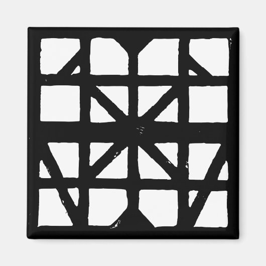 白黒ドイツのハーフティンバーハウスパターン マグネット (正面)