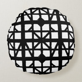 白黒ドイツのハーフティンバーハウスパターン ラウンドクッション