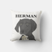 白黒ドイツの短いポインタ クッション (正面)