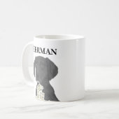 白黒ドイツの短いポインタ コーヒーマグカップ (正面左)