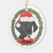 白黒ドイツ語ポインタ セラミックオーナメント (左)