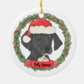 白黒ドイツ語ポインタ セラミックオーナメント (裏面)