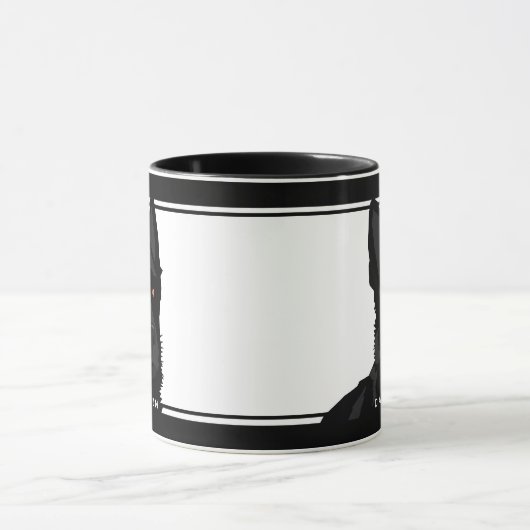 白黒ドイツ黒羊飼い名前をカスタムする マグカップ (中央)