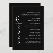 白黒ドクター看護卒業式パーティー 招待状 (正面/裏面)