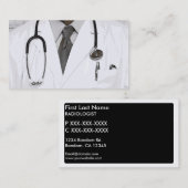 白黒ドクター聴診器の名刺 名刺 (正面/裏面)