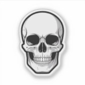 白黒ドクロのハロウィンステッカー シール (正面)