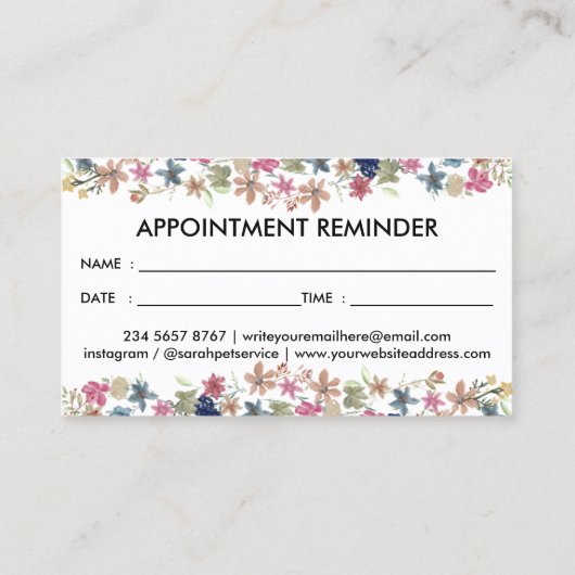 白黒ドッグウォーカーアポイントメント 名刺 (裏面)