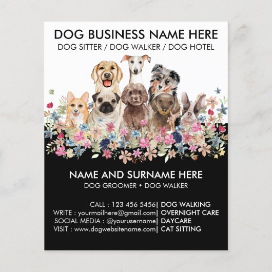 白黒ドッグウォーカーペットグルーミング (裏面)