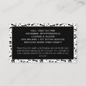 白黒ドッグウォーカーペットシッター 名刺 (裏面)