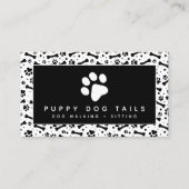 白黒ドッグウォーカーペットシッター 名刺 (正面)