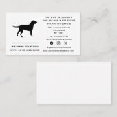 白黒ドッグウォーカーペットシッターSNS 名刺 (正面/裏面)