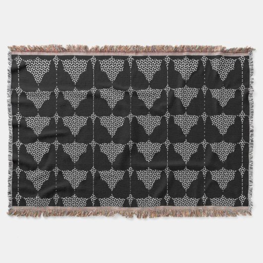 白黒ドッグシルエットブランケット スローブランケット (正面)