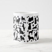 白黒ドッグシルエット ジャンボコーヒーマグカップ (正面)