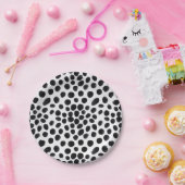 白黒ドッグダルマチアアニマルプリントドット ペーパープレート (パーティー)