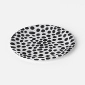 白黒ドッグダルマチアアニマルプリントドット ペーパープレート (アングル)