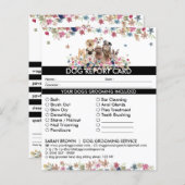 白黒ドッグトリマーレポートカード (正面/裏面)
