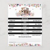 白黒ドッグトリマーレポートカード (裏面)